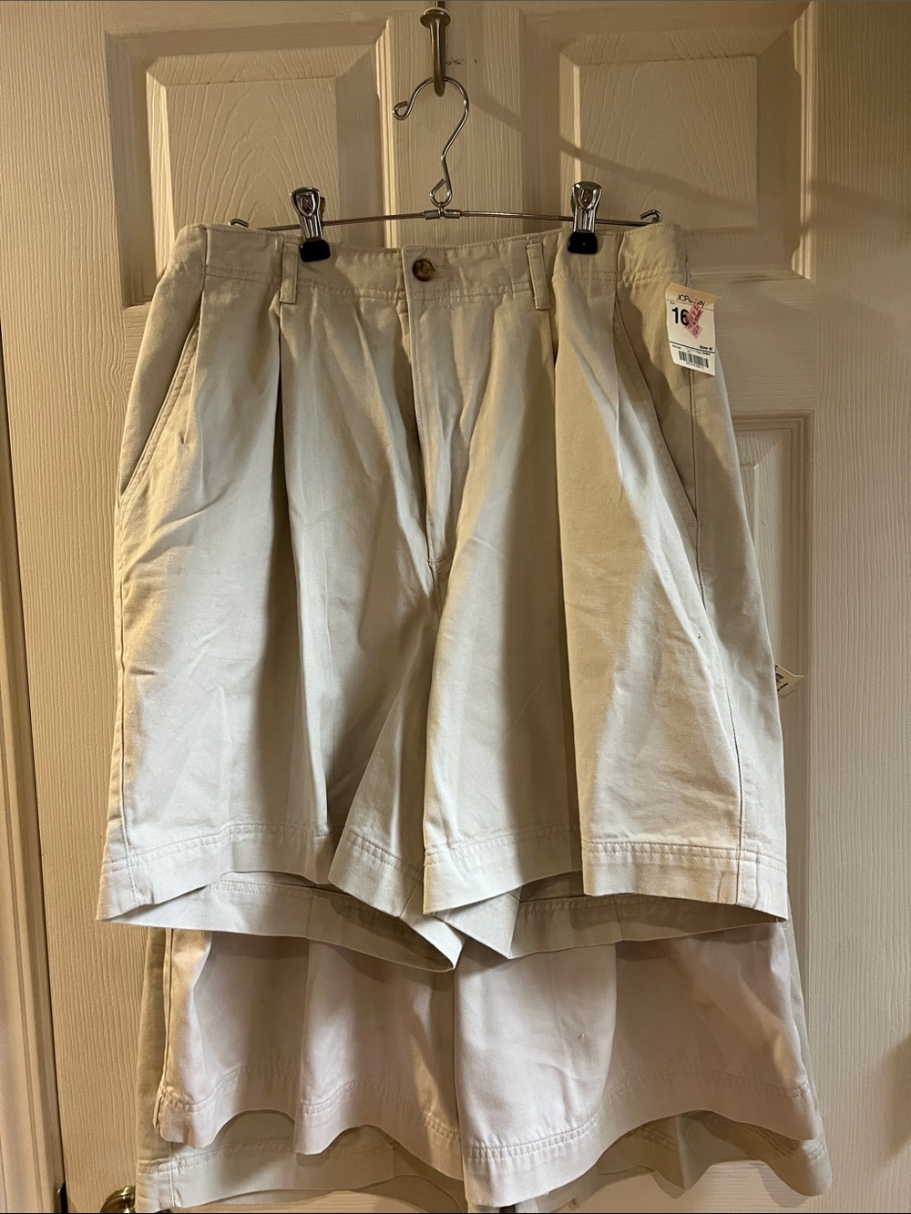 St. John's Bay Cream High-Waist Pleated Shorts